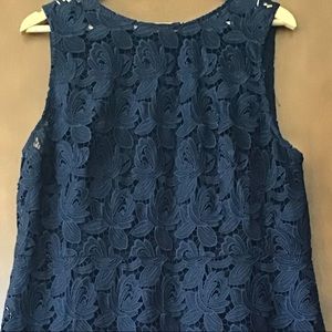 Loft Navy Blue Lace Dress